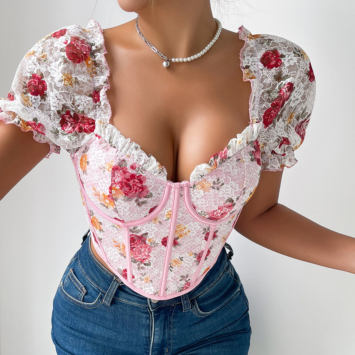 Lingerie Y2k Corset Crop Top Front Closure Going Out XS-2XL