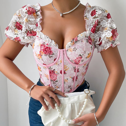 Lingerie Y2k Corset Crop Top Front Closure Going Out XS-2XL