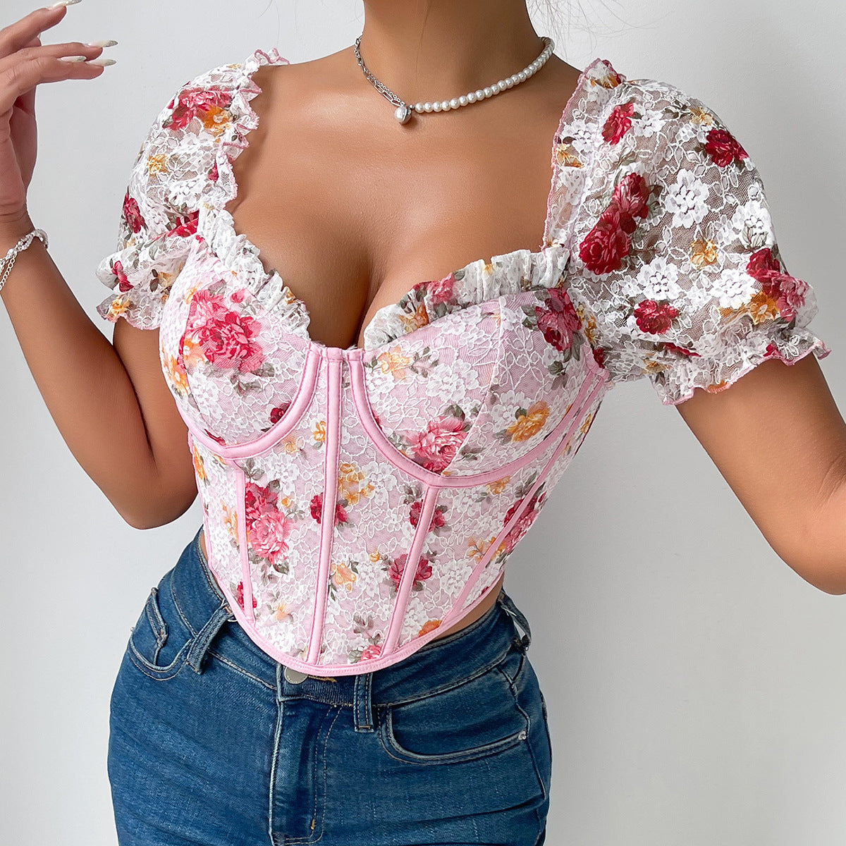 Lingerie Y2k Corset Crop Top Front Closure Going Out XS-2XL