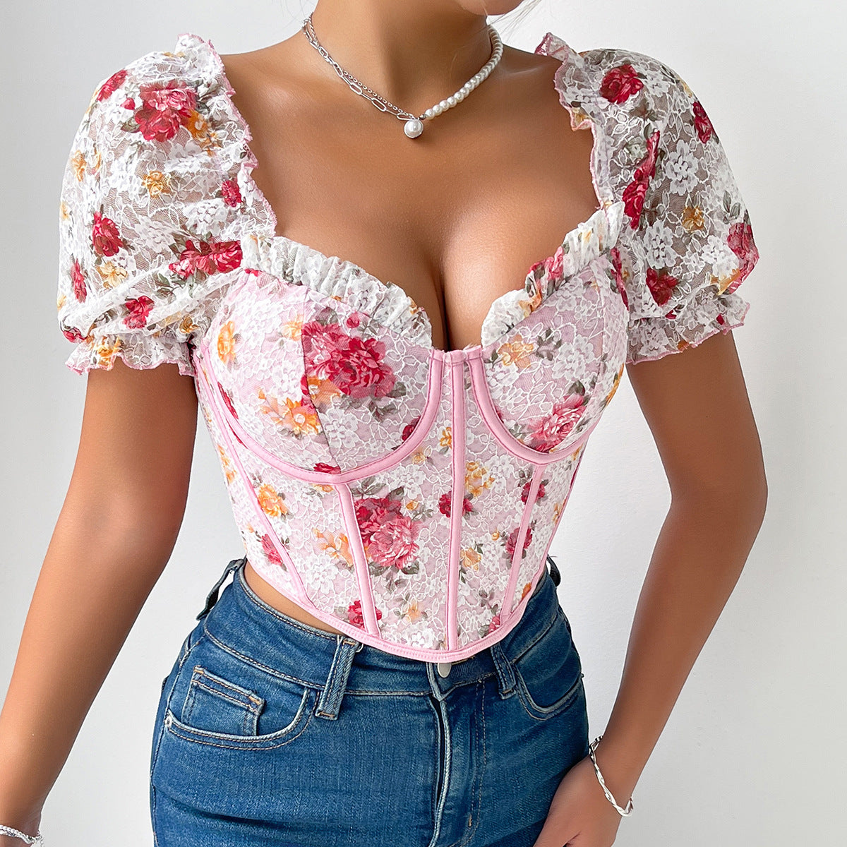 Lingerie Y2k Corset Crop Top Front Closure Going Out XS-2XL
