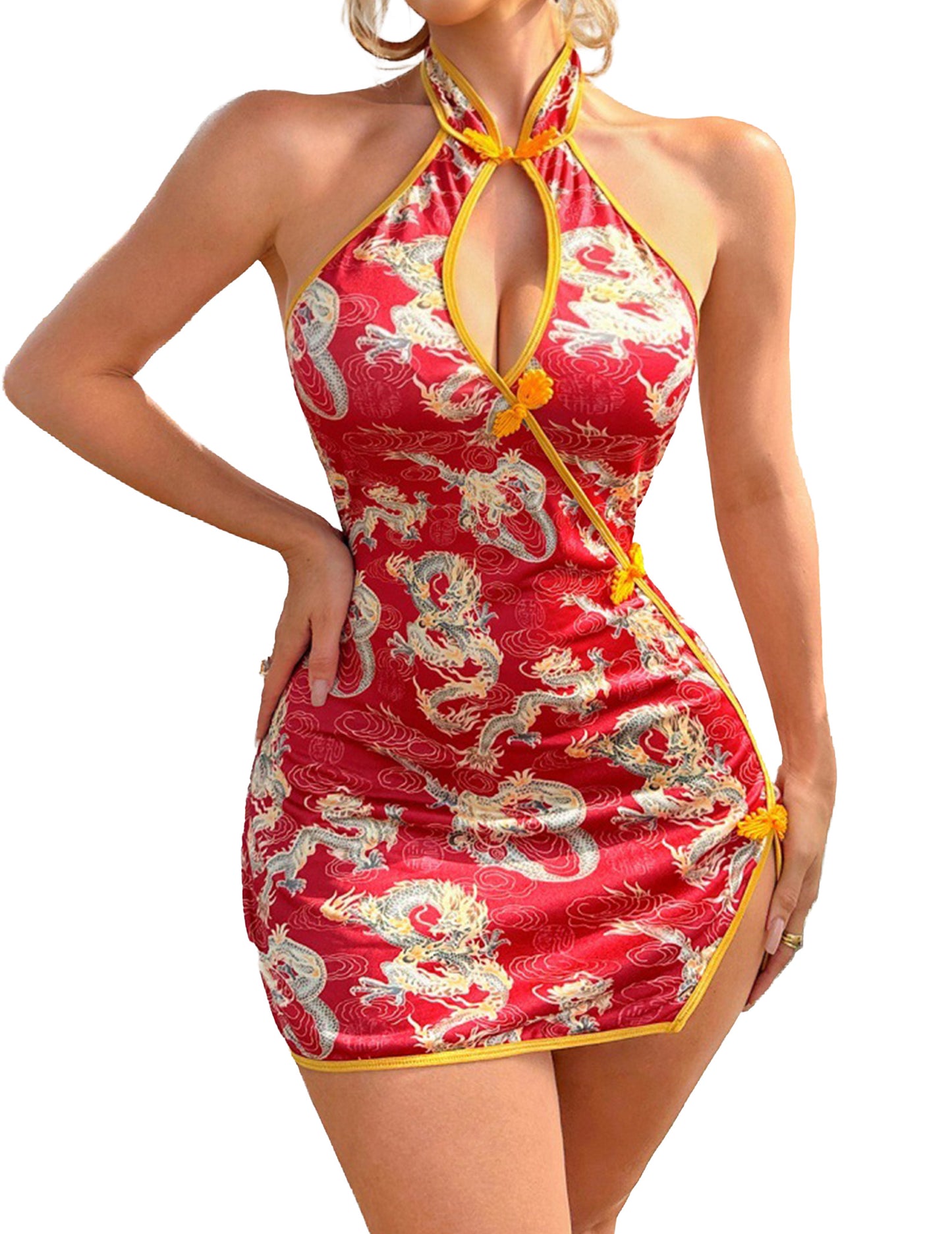 Sexy Lingerie Fantasy Costume Sexy Series Printed Cut-Out Slit Women's Costume