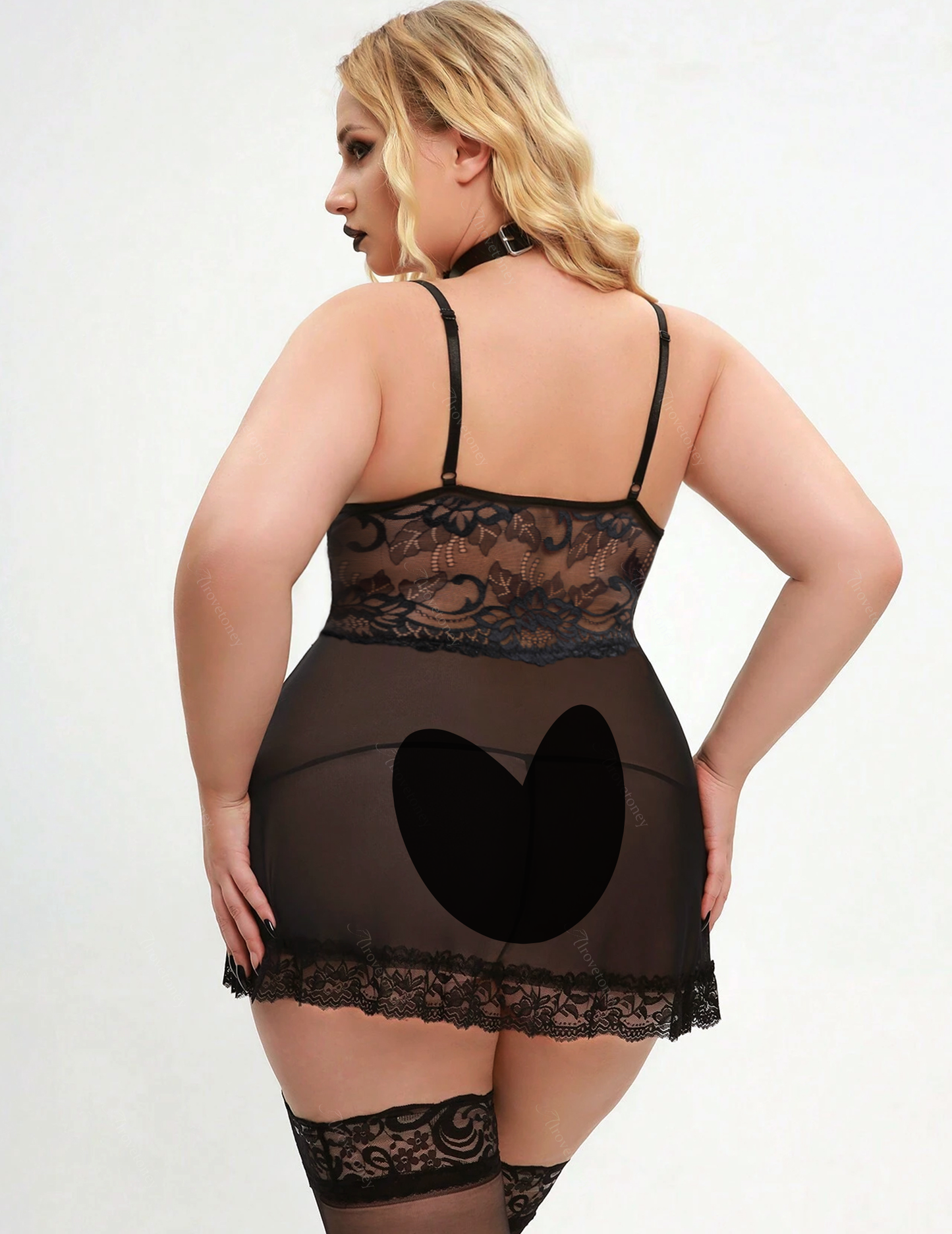 Alrovetoney Women Plus Size Lingerie for Curvy Women Plus Size Babydoll Lace Chemise Halter Nightwear Teddy Dress