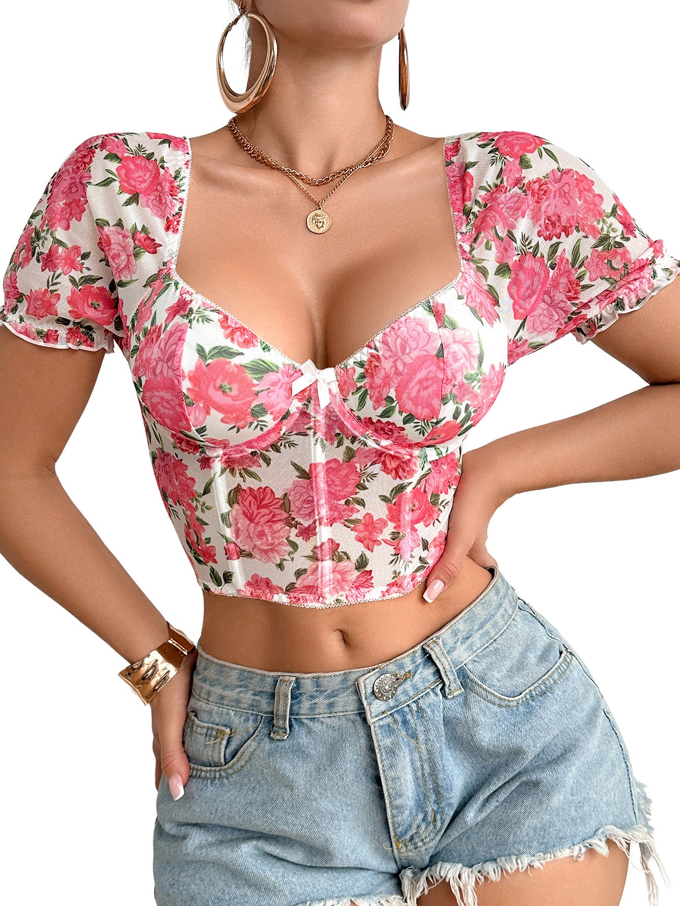 Lingerie Y2k Corset Crop Top Front Closure Going Out XS-2XL