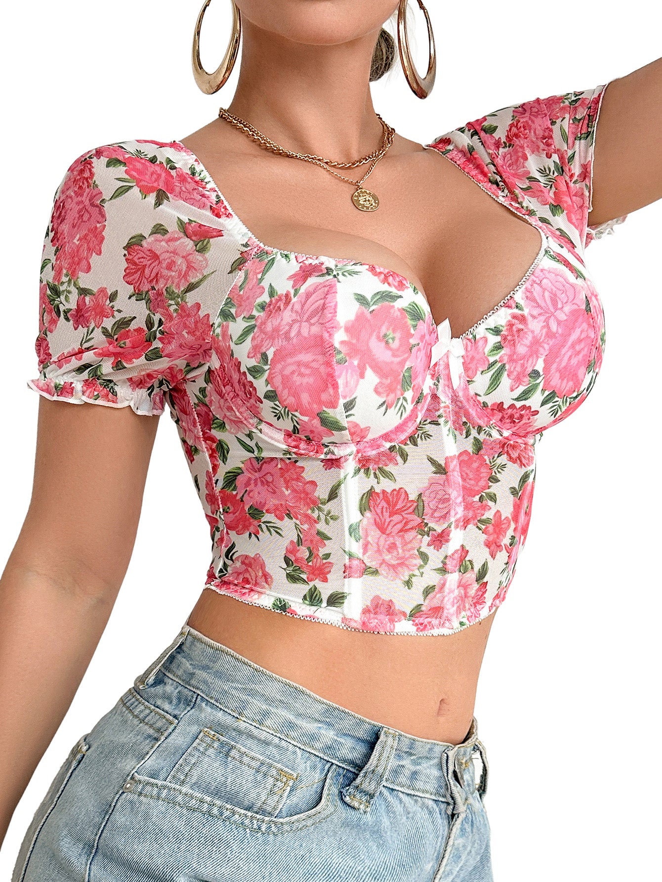 Lingerie Y2k Corset Crop Top Front Closure Going Out XS-2XL