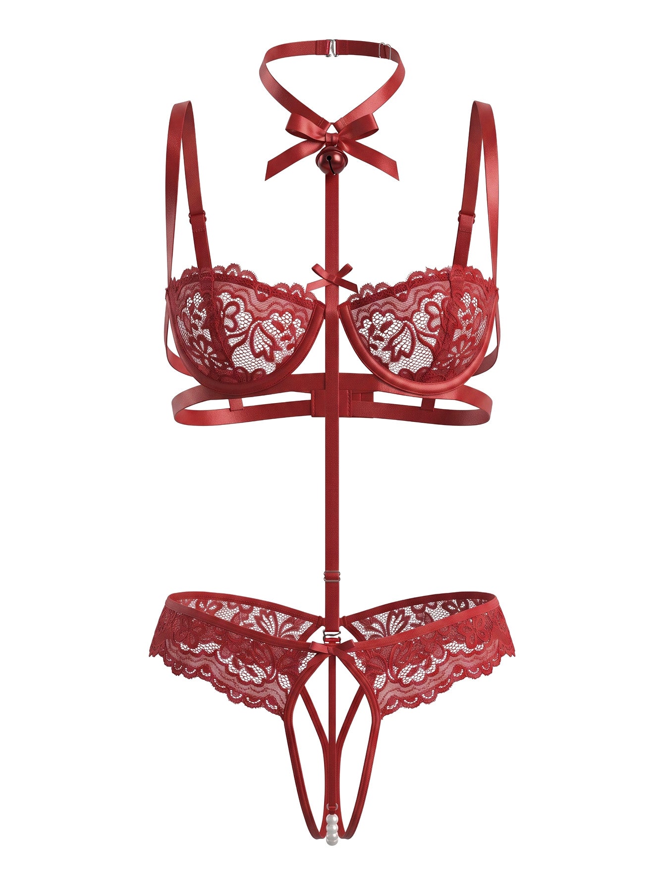 Women's Sexy Lingerie Lace Push Up Bra Set Sheer